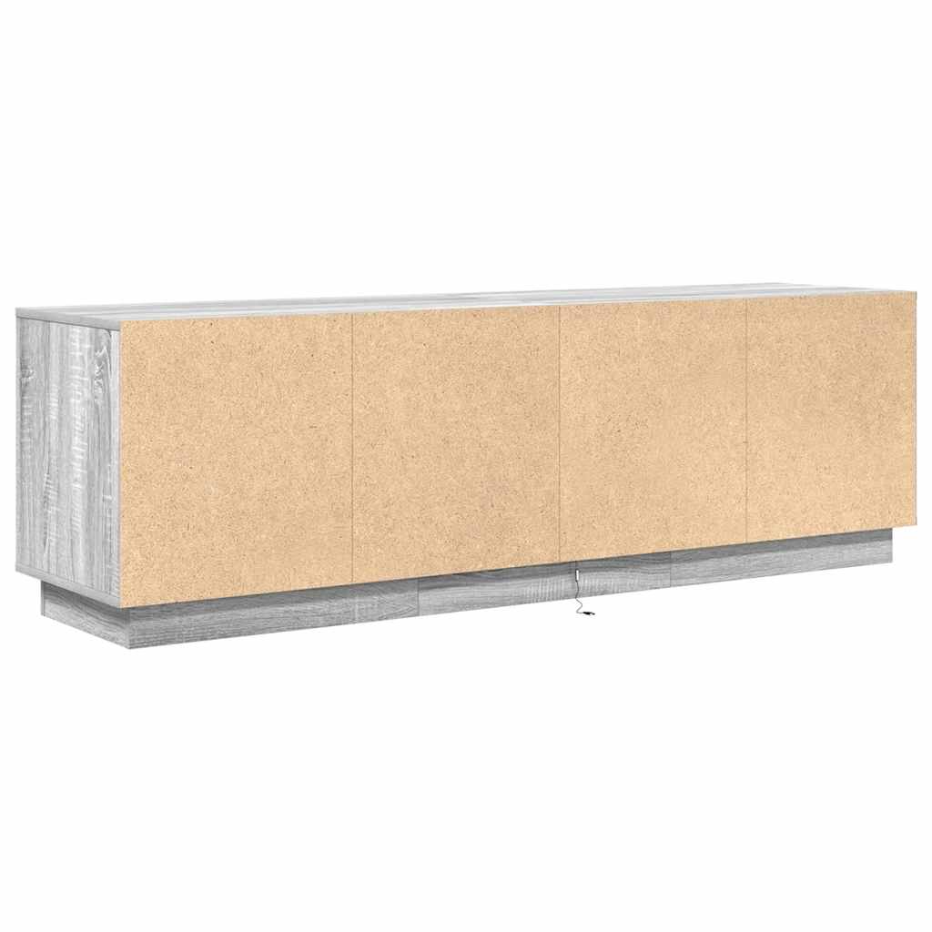 TV-Schrank mit LED-Leuchten Grau Sonoma 160,5x41x50 cm