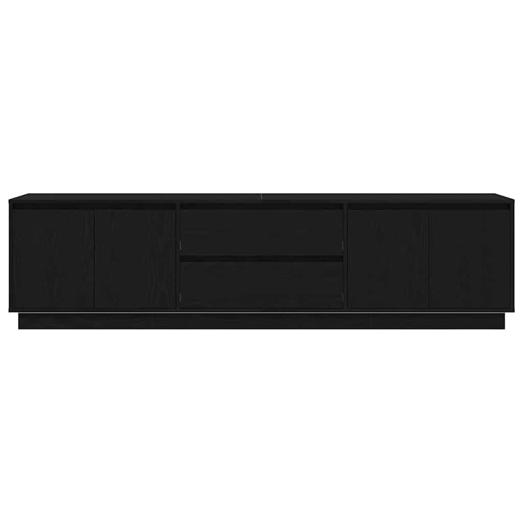 TV-Schrank mit LED-Leuchten Schwarz Eichen-Optik 193,5x41x50 cm