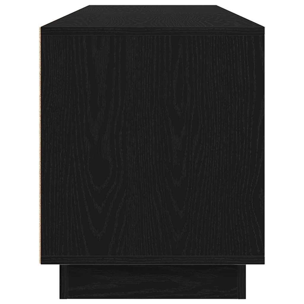 TV-Schrank mit LED-Leuchten Schwarz Eichen-Optik 193,5x41x50 cm