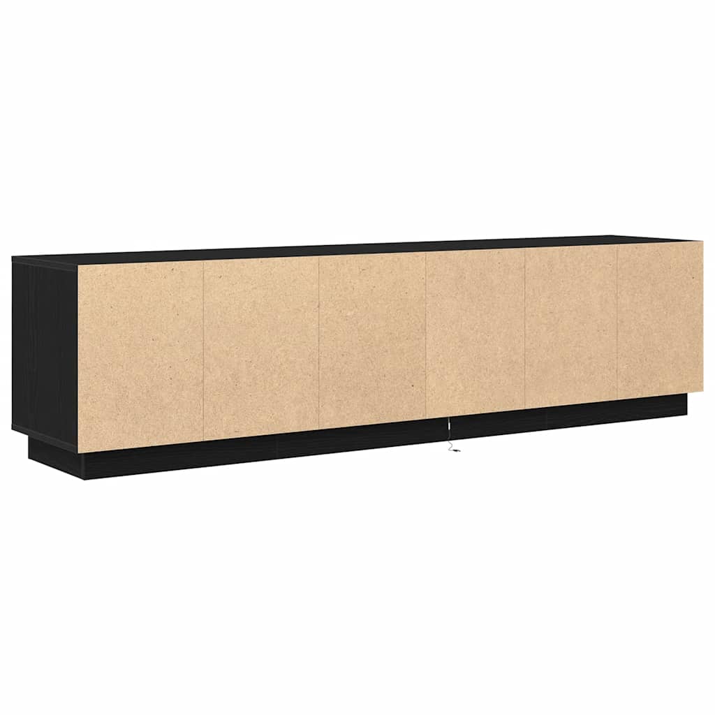 TV-Schrank mit LED-Leuchten Schwarz Eichen-Optik 193,5x41x50 cm