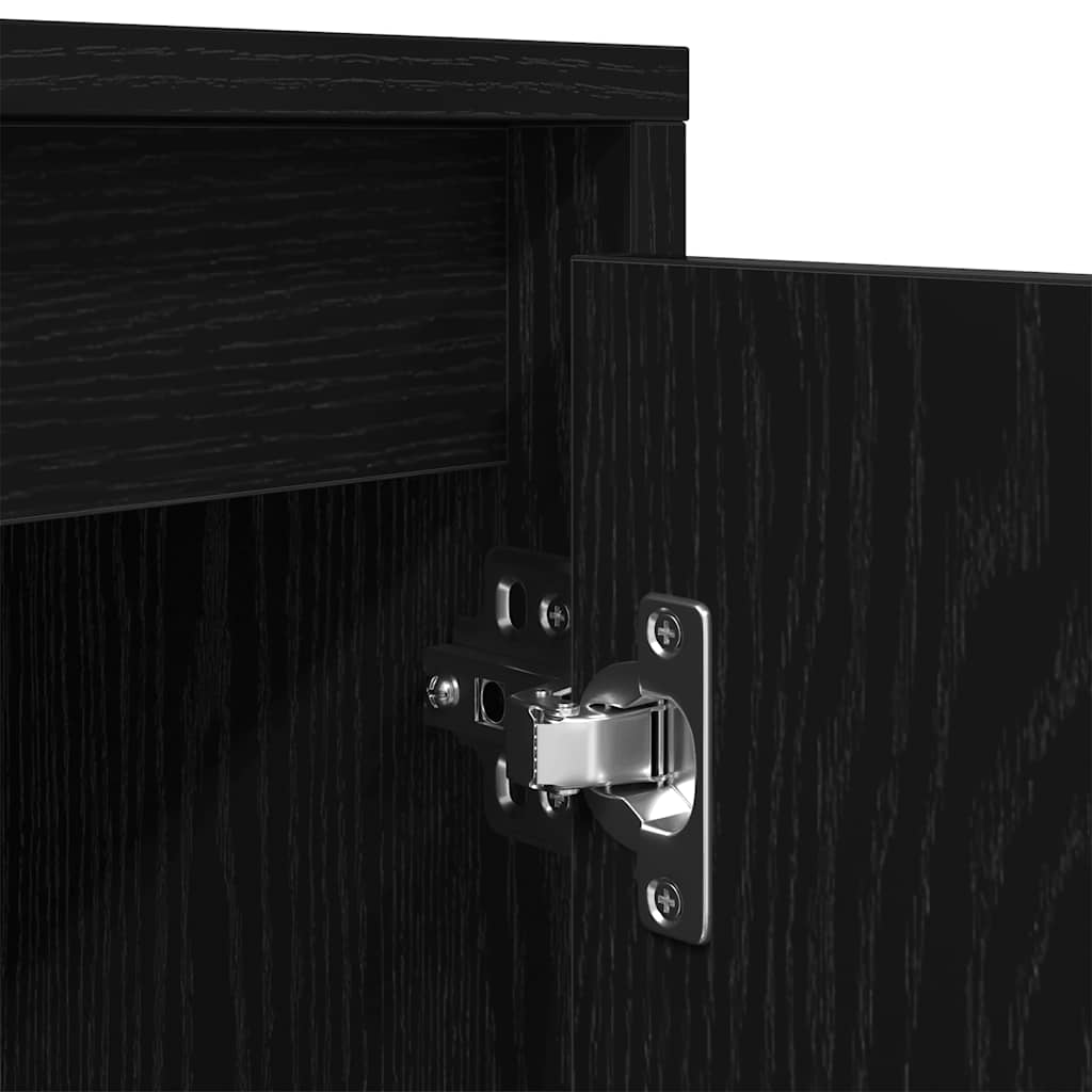 TV-Schrank mit LED-Leuchten Schwarz Eichen-Optik 193,5x41x50 cm