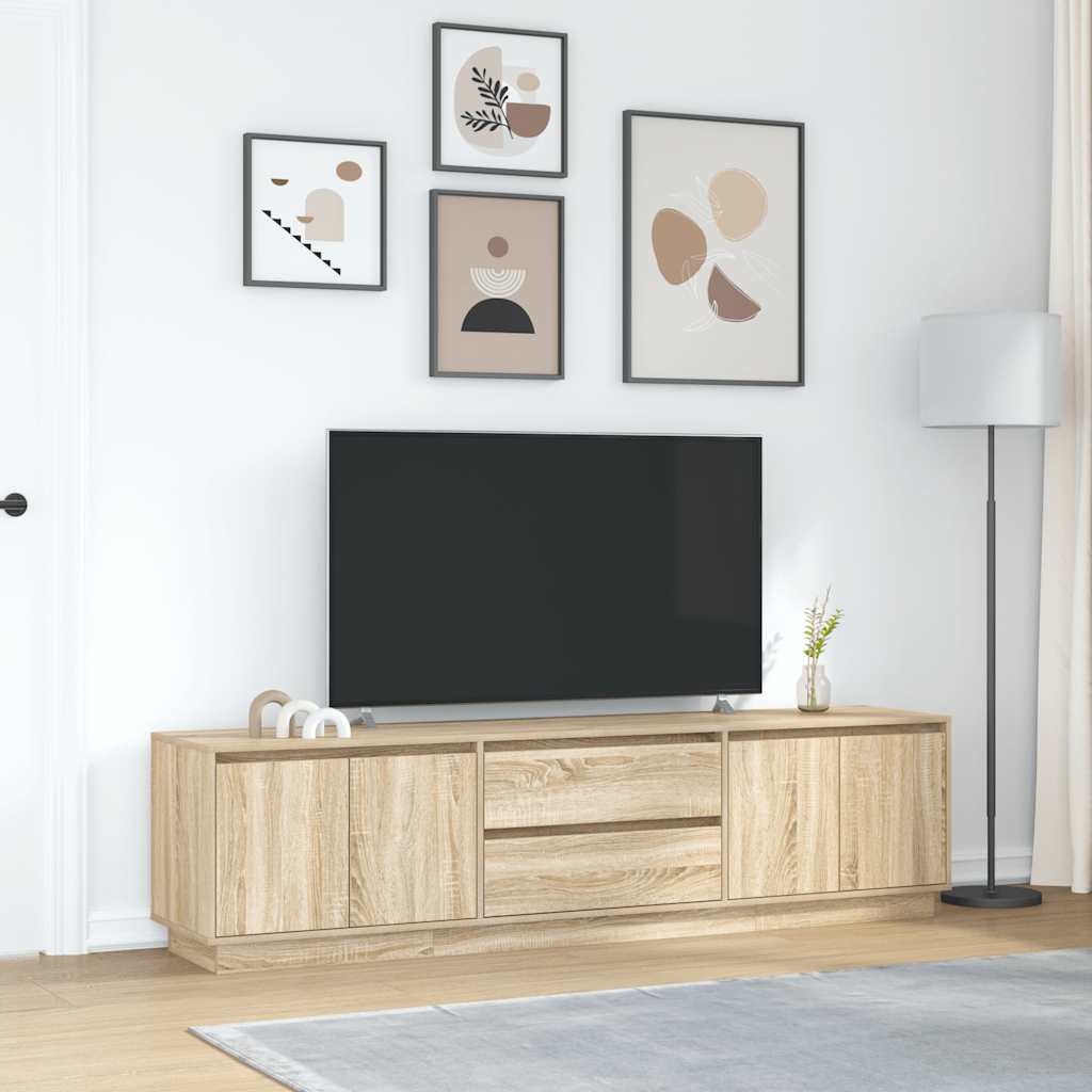 TV-Schrank mit LED-Leuchten Sonoma-Eiche 193,5x41x50 cm