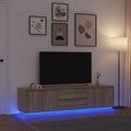 TV-Schrank mit LED-Leuchten Sonoma-Eiche 193,5x41x50 cm