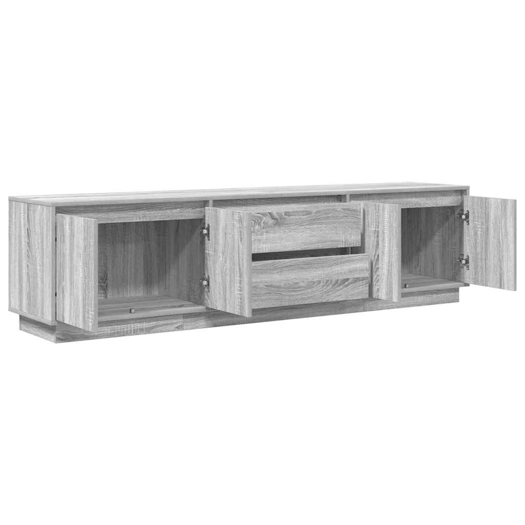 TV-Schrank mit LED-Leuchten Grau Sonoma 193,5x41x50 cm