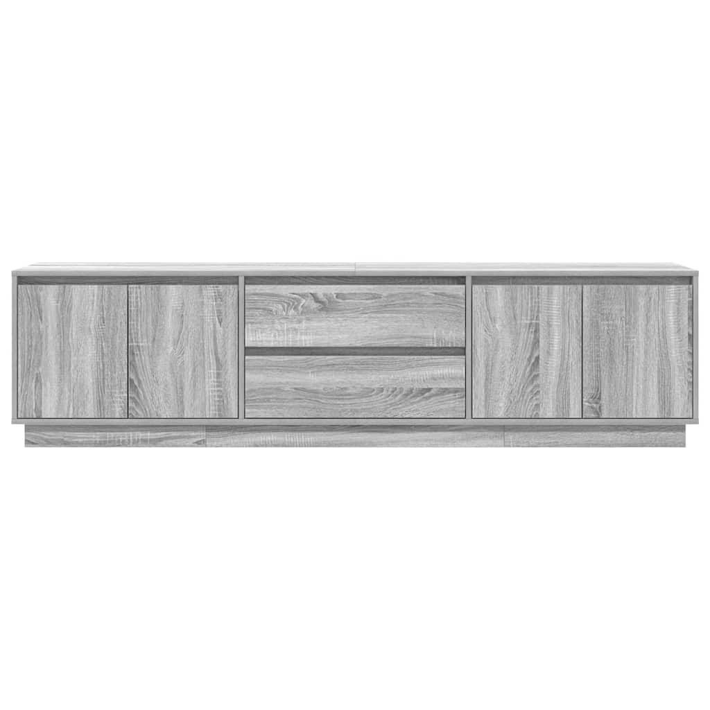 TV-Schrank mit LED-Leuchten Grau Sonoma 193,5x41x50 cm