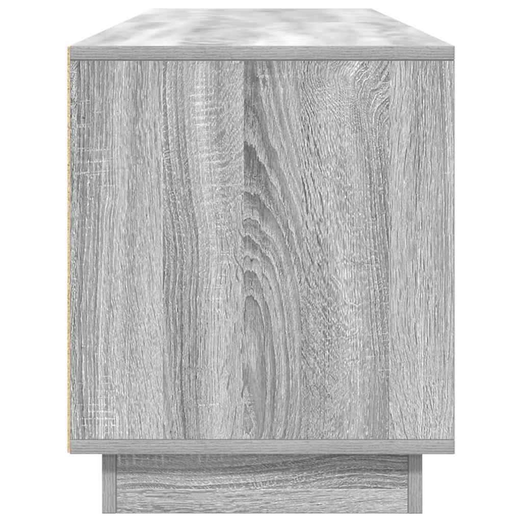 TV-Schrank mit LED-Leuchten Grau Sonoma 193,5x41x50 cm