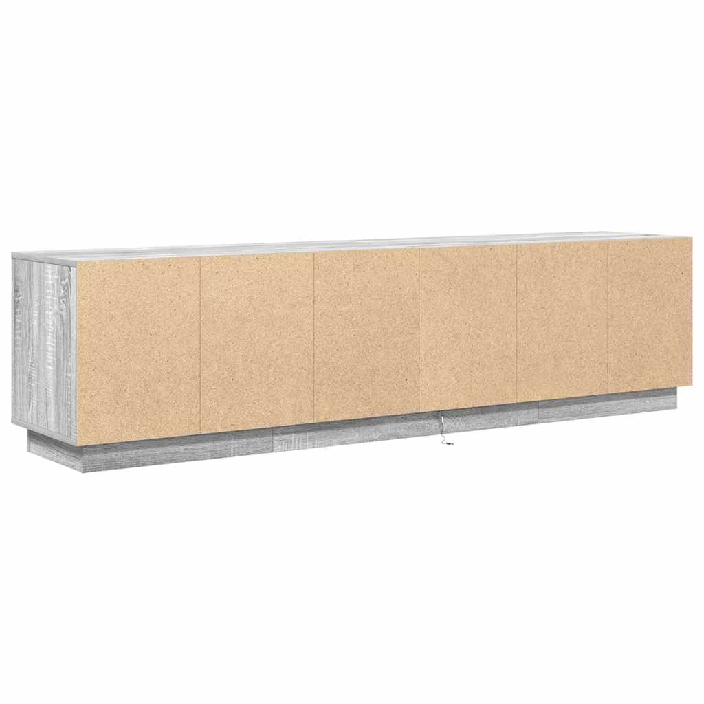 TV-Schrank mit LED-Leuchten Grau Sonoma 193,5x41x50 cm