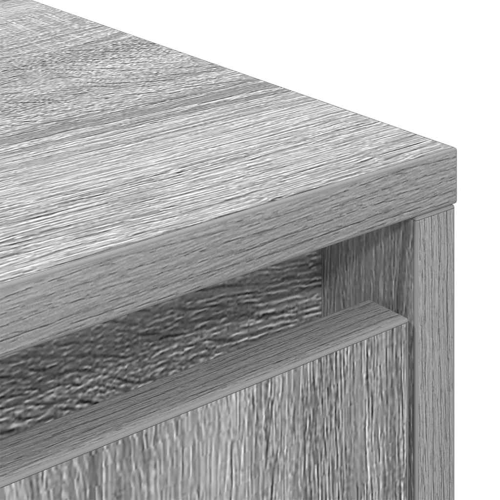 TV-Schrank mit LED-Leuchten Grau Sonoma 193,5x41x50 cm
