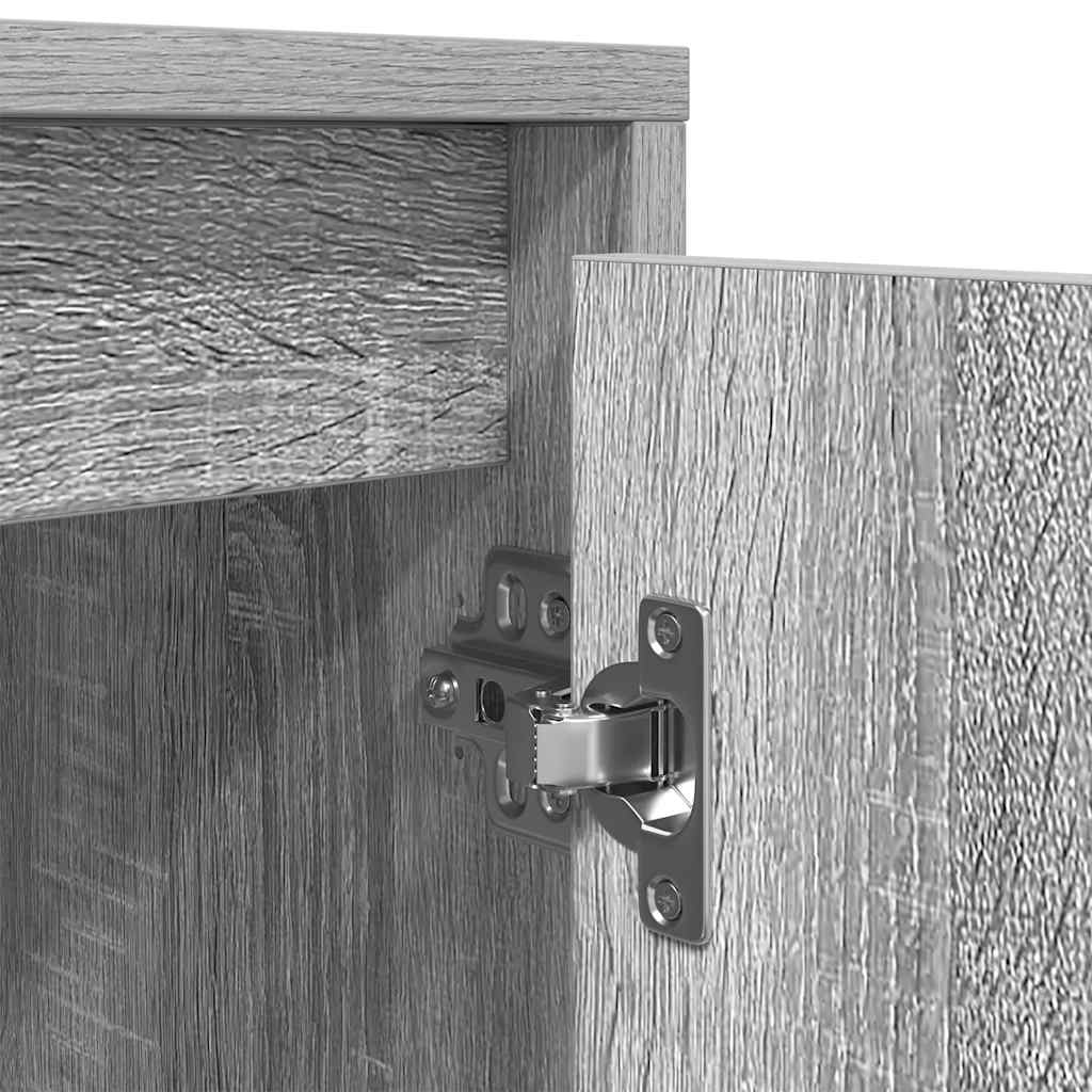 TV-Schrank mit LED-Leuchten Grau Sonoma 193,5x41x50 cm