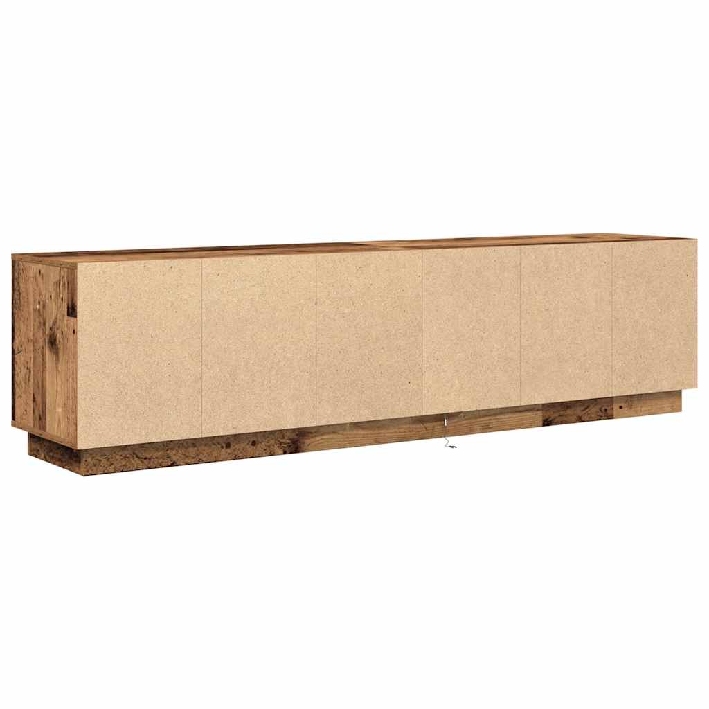 TV-Schrank mit LED-Leuchten Altholz-Optik 193,5x41x50 cm