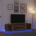 TV-Schrank mit LED-Leuchten Altholz-Optik 193,5x41x50 cm