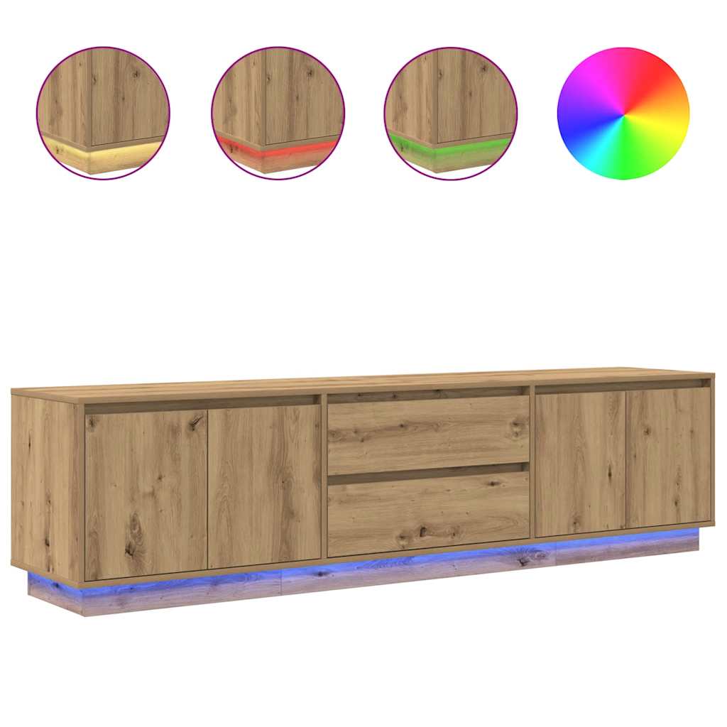 TV-Schrank mit LED-Leuchten Artisan-Eiche 193,5x41x50 cm
