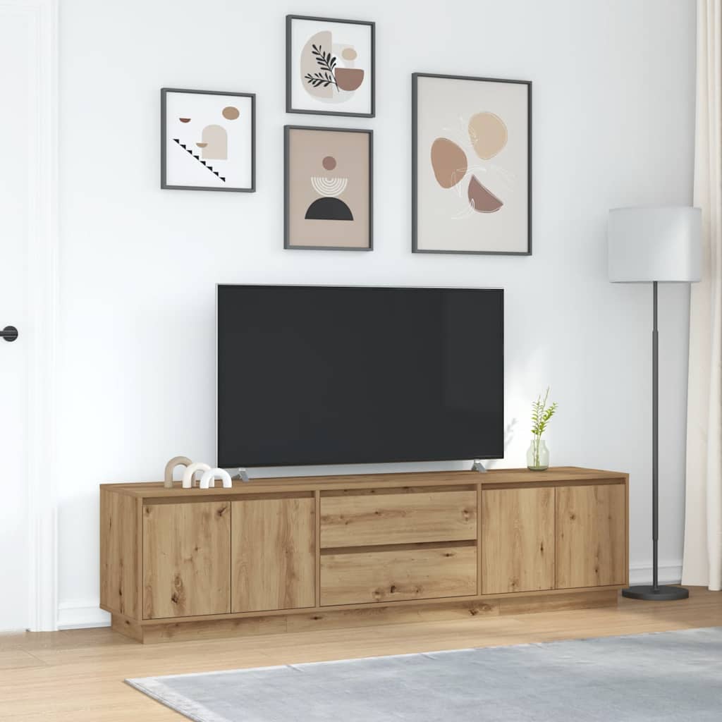 TV-Schrank mit LED-Leuchten Artisan-Eiche 193,5x41x50 cm