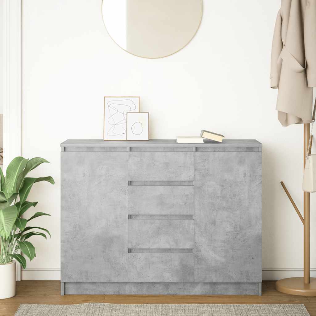 Sideboard mit Schubladen Betongrau 100,5x35x76 cm Holzwerkstoff