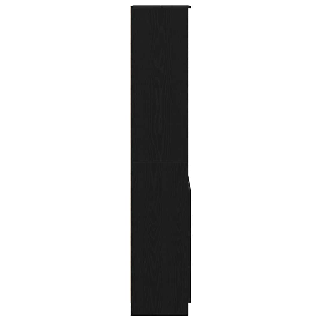 Highboard Schwarz Eichen-Optik 50x35x180 cm Holzwerkstoff