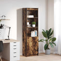 Highboard Räuchereiche 50x35x180 cm Holzwerkstoff