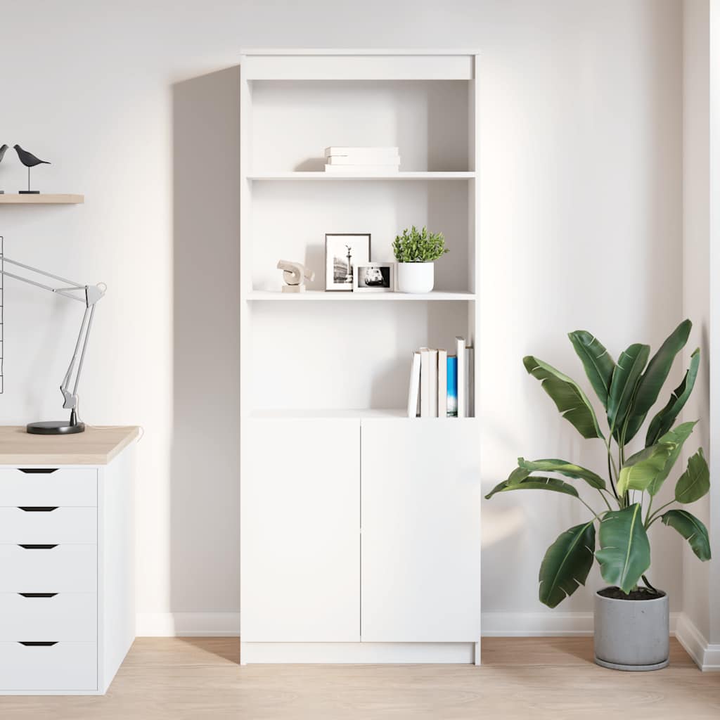 Highboard Weiß 70x35x180 cm Holzwerkstoff