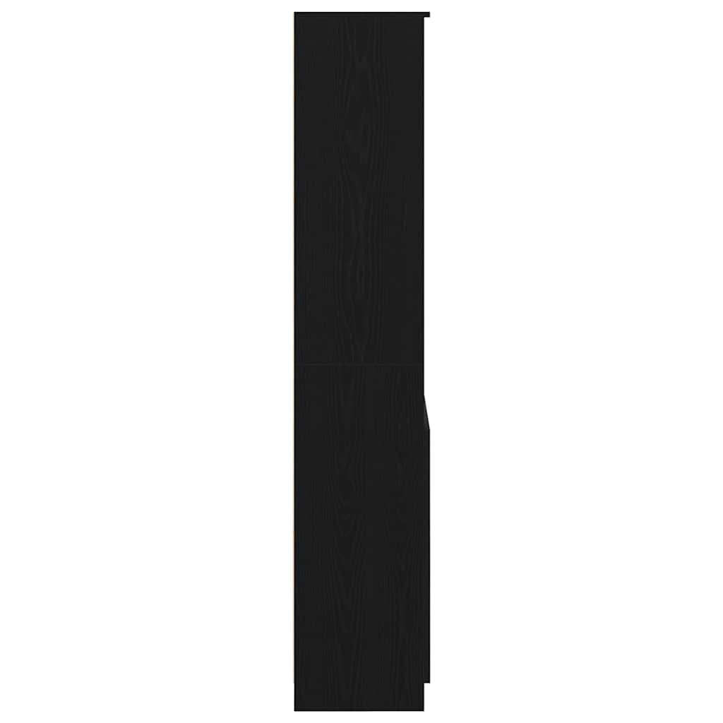 Highboard Schwarz Eichen-Optik 70x35x180 cm Holzwerkstoff