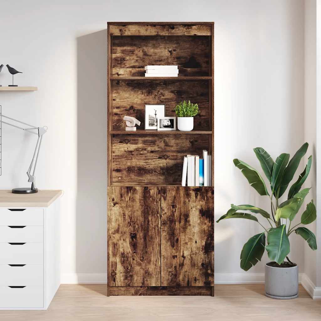 Highboard Räuchereiche 70x35x180 cm Holzwerkstoff
