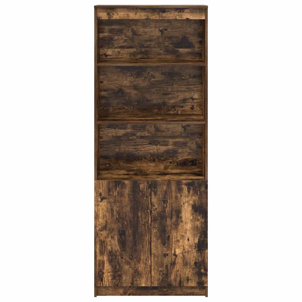 Highboard Räuchereiche 70x35x180 cm Holzwerkstoff
