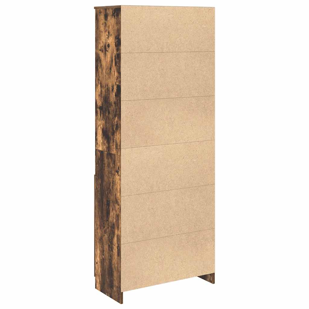 Highboard Räuchereiche 70x35x180 cm Holzwerkstoff