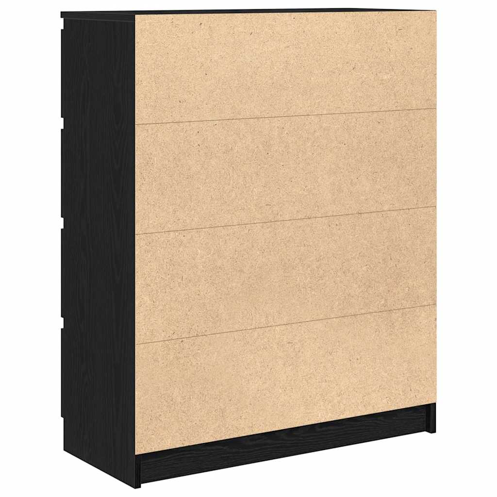 Sideboard Schwarz Eichen-Optik 80x35x99 cm Holzwerkstoff