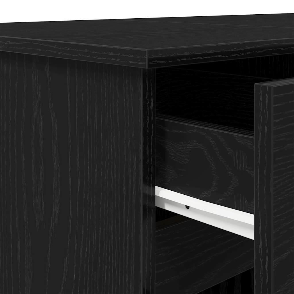 Schreibtisch mit Regal Schwarz Eichen-Optik 140 x 49 x 76 cm