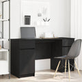 Schreibtisch mit Regal Schwarz Eichen-Optik 140 x 49 x 76 cm