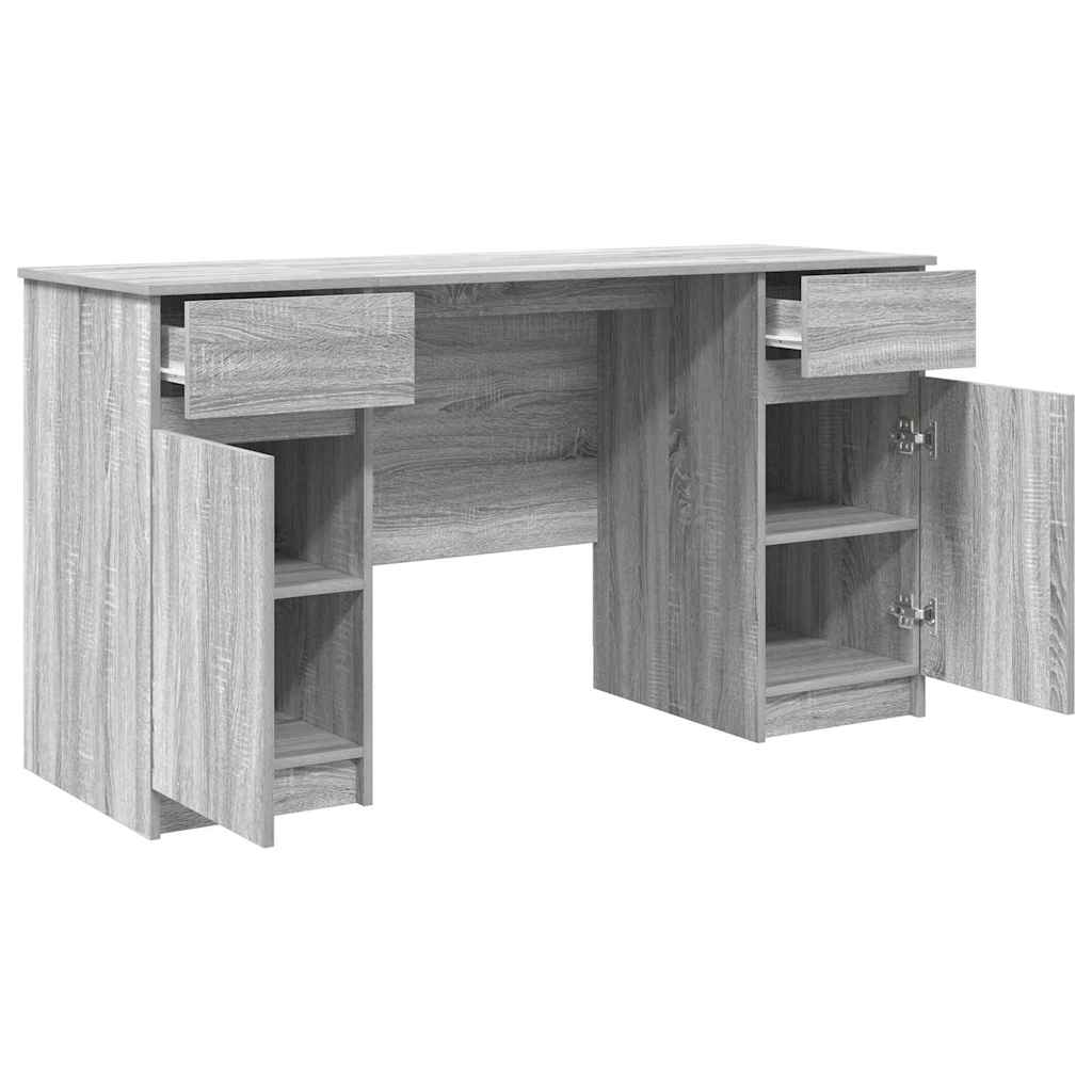 Schreibtisch mit Tür Grau Sonoma 140 x 49 x 76 cm Holzwerkstoff