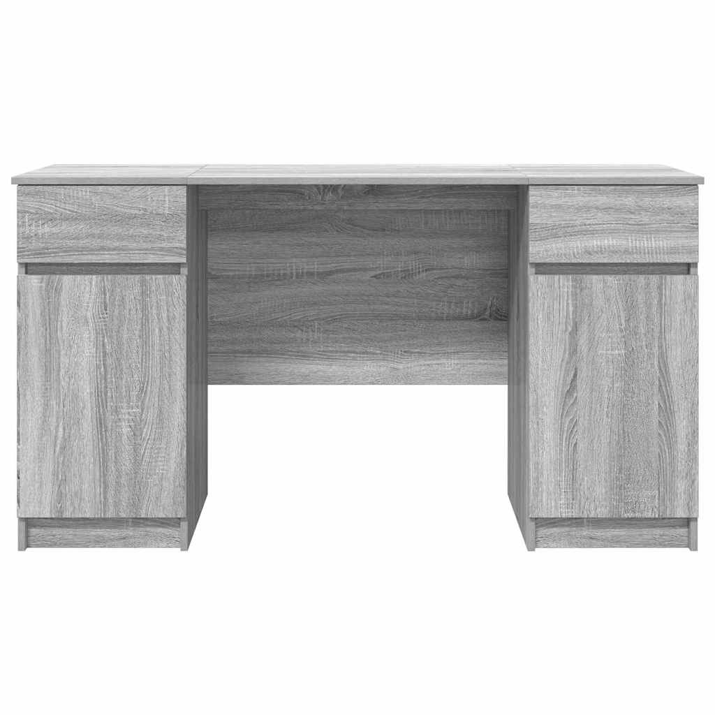 Schreibtisch mit Tür Grau Sonoma 140 x 49 x 76 cm Holzwerkstoff