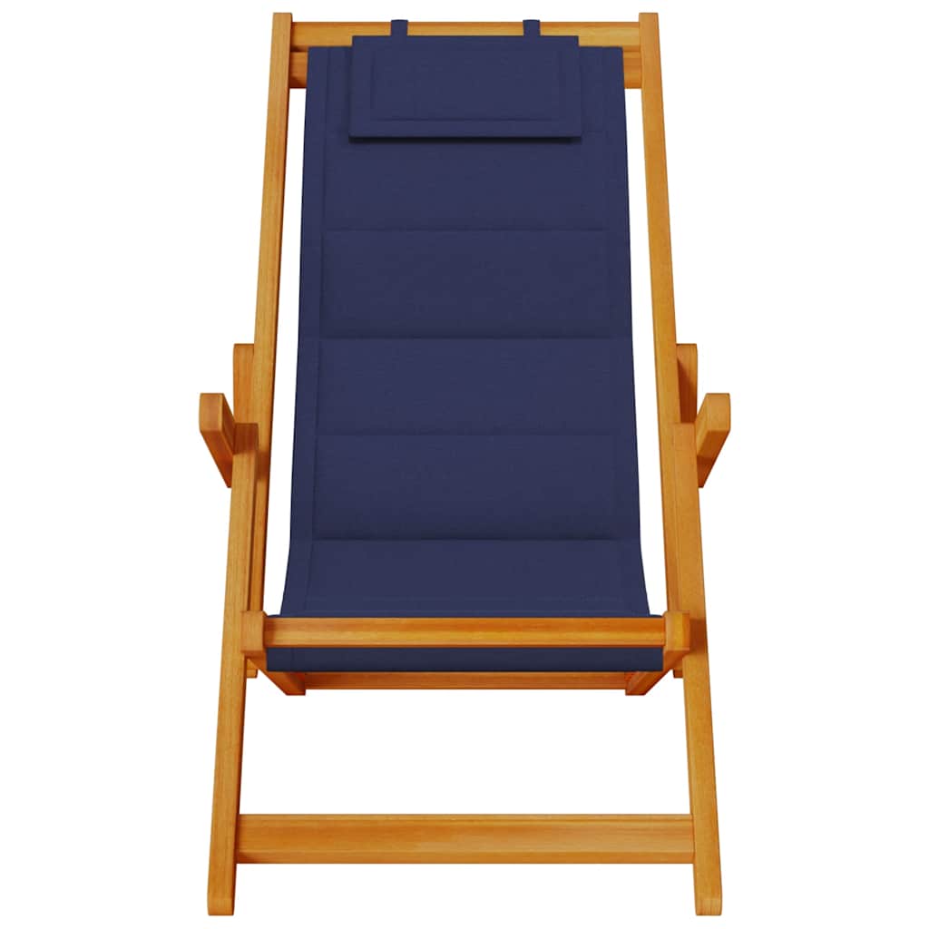 Klappstuhl mit Armlehnen Blaues Akazienholz & Textilene