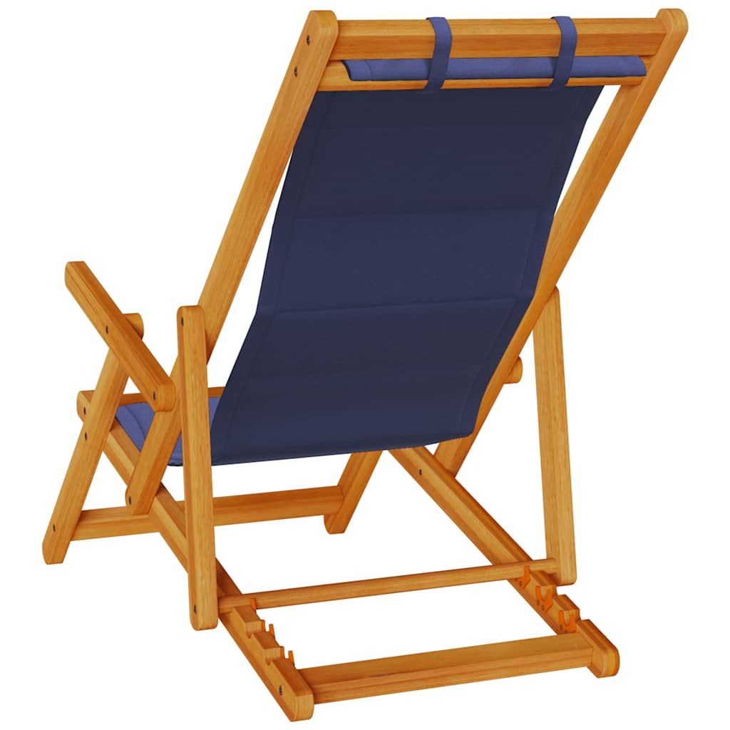 Klappstuhl mit Armlehnen Blaues Akazienholz & Textilene