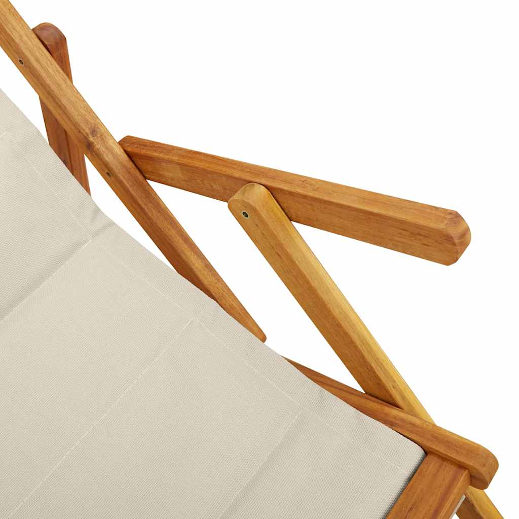 Klappstuhl mit Armlehnen Taupe Akazienholz & Textilene
