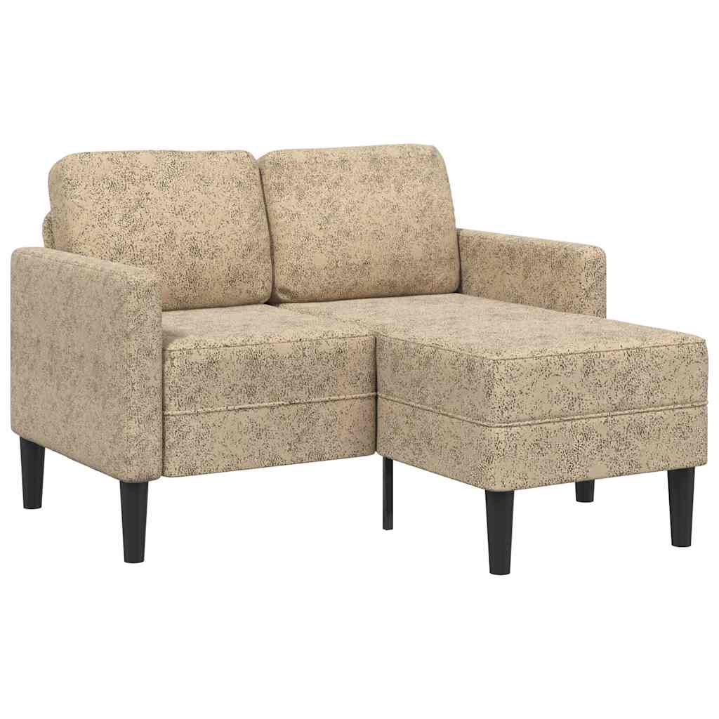2-Sitzer-Sofa mit Chaiselongue L-Form Hellgrau 125cm Kunstleder