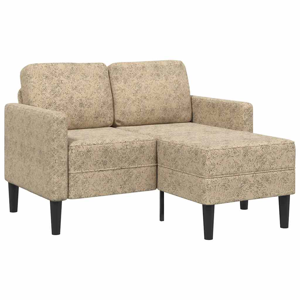 2-Sitzer-Sofa mit Chaiselongue L-Form Hellgrau 125cm Kunstleder