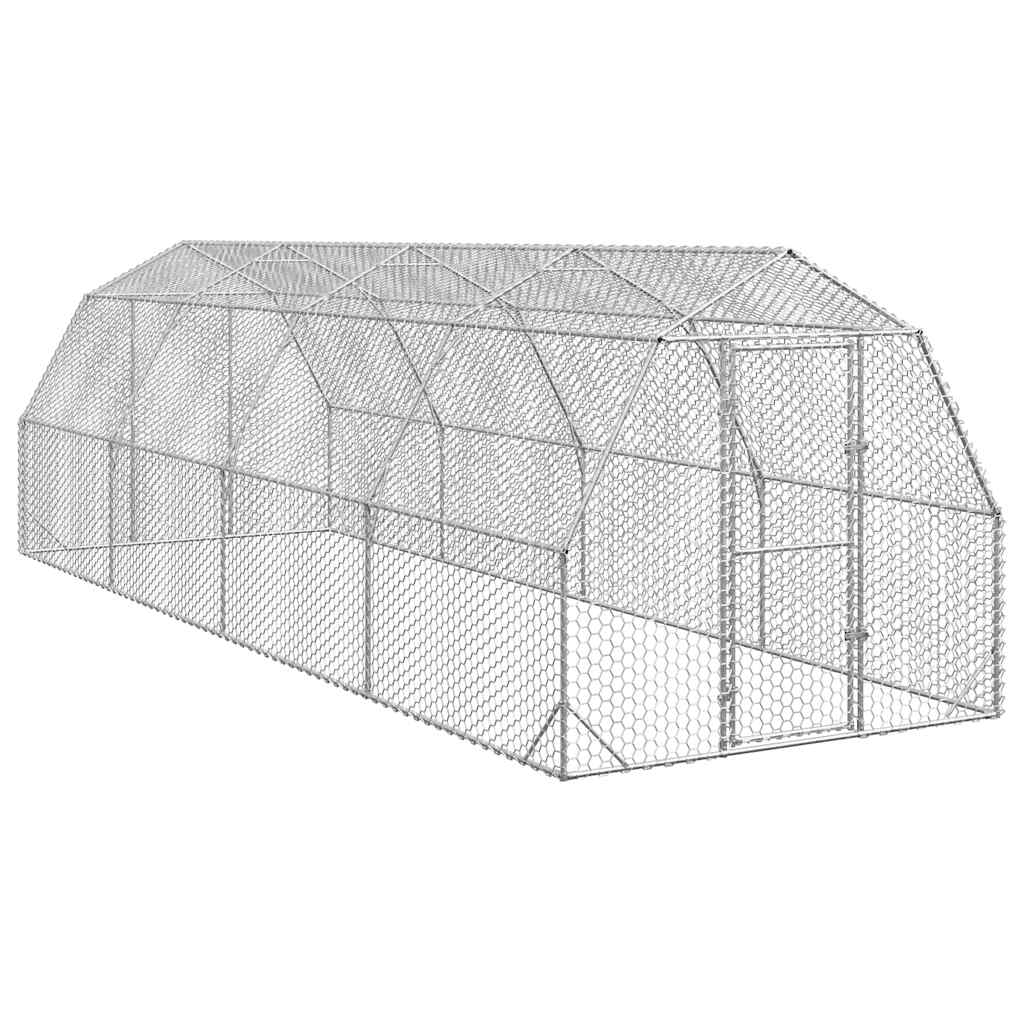 Hühnerstall 2,5x8x2,25 m Verzinkter Stahl