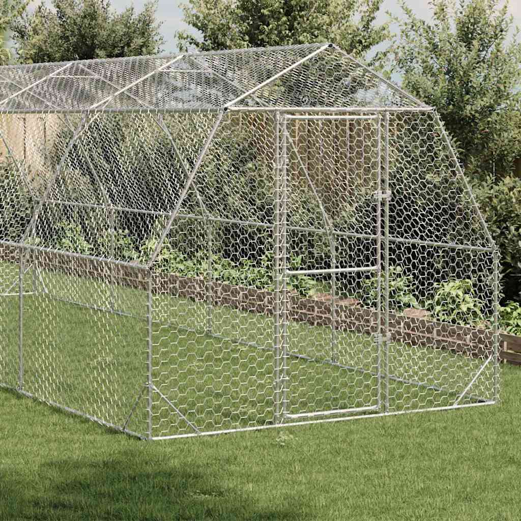 Hühnerstall 2,5x8x2,25 m Verzinkter Stahl