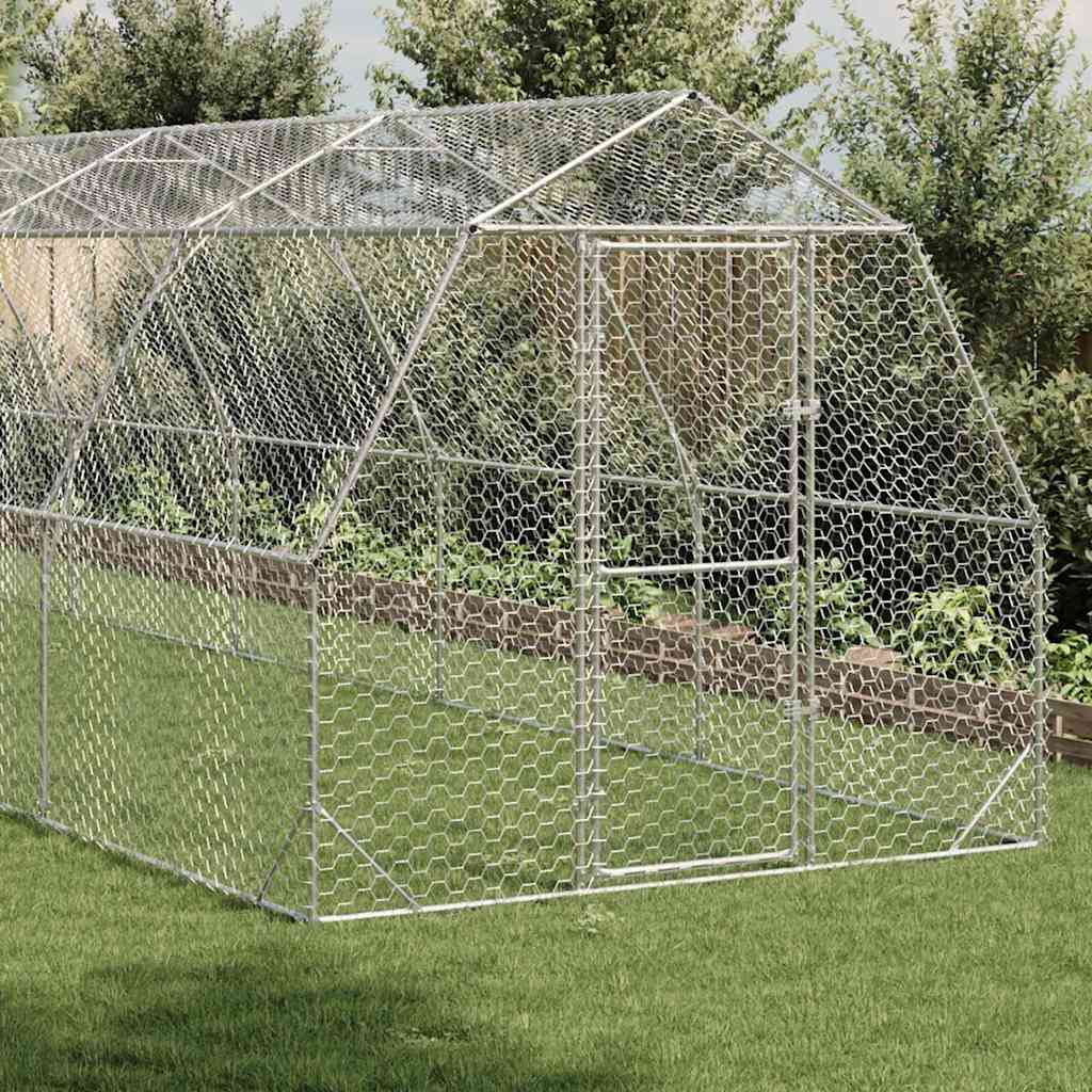 Hühnerstall 2,5x10x2,25 m Verzinkter Stahl