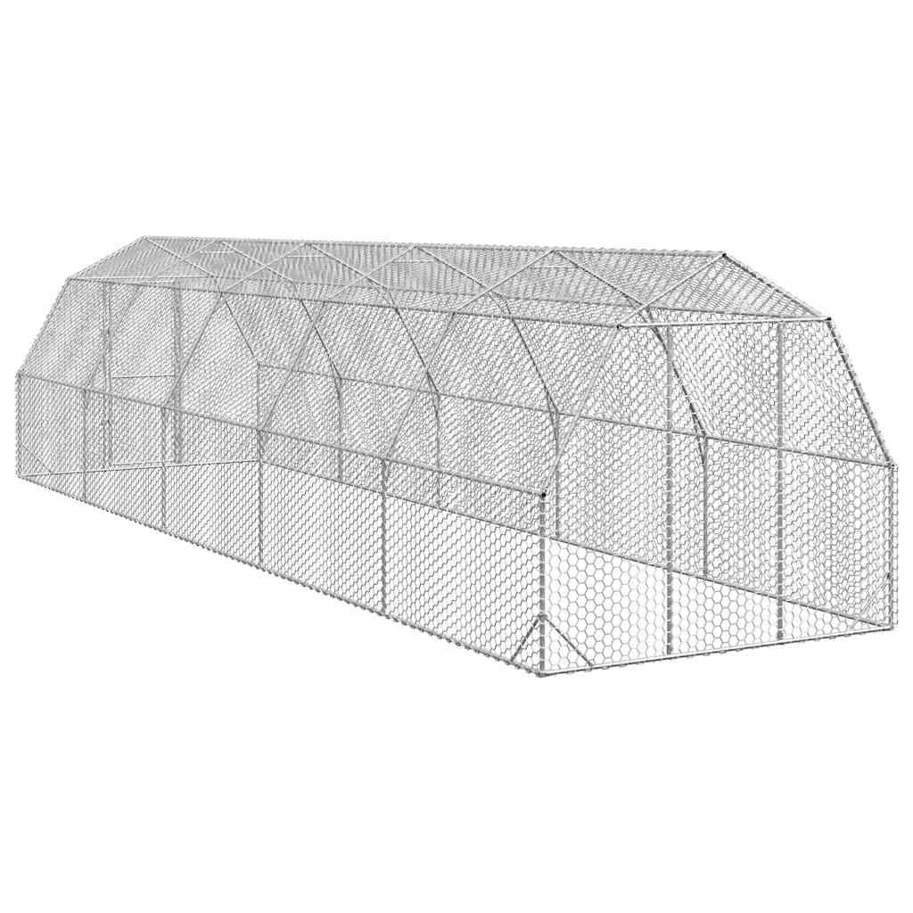 Hühnerstall 2,5x10x2,25 m Verzinkter Stahl