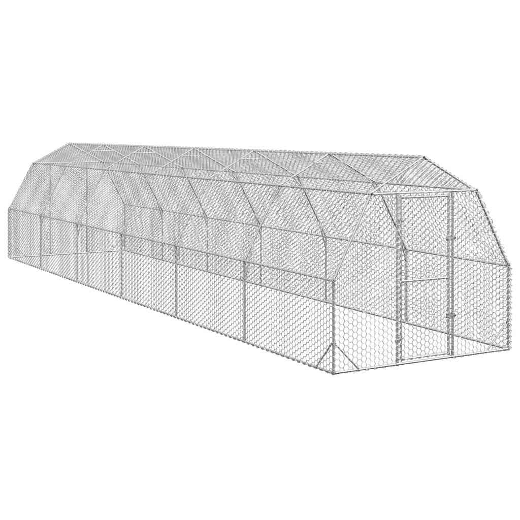Hühnerstall 2,5x12x2,25 m Verzinkter Stahl