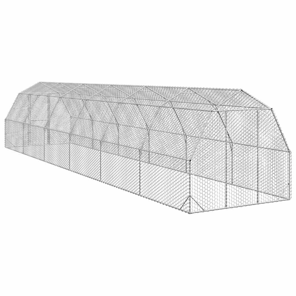 Hühnerstall 2,5x12x2,25 m Verzinkter Stahl