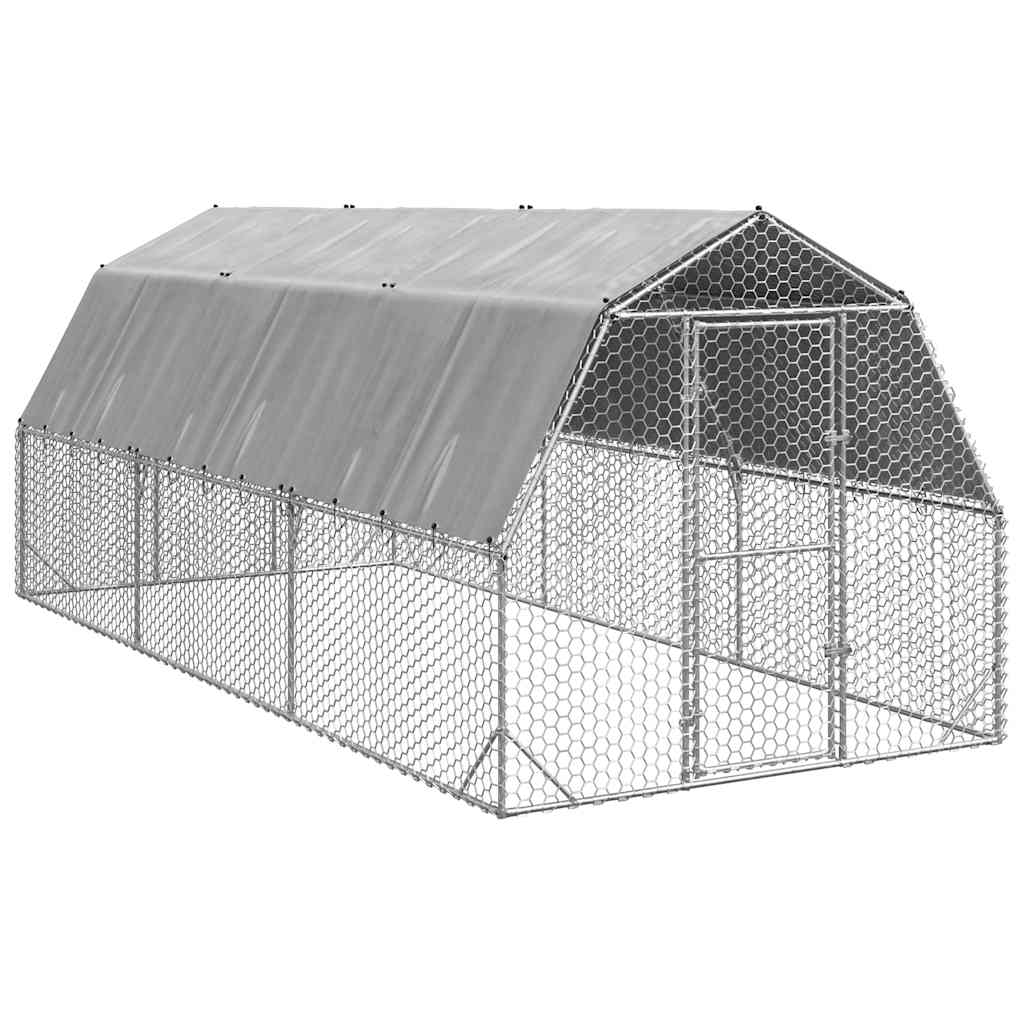 Hühnerstall mit Dach 2,5x6x2,25 m Verzinkter Stahl