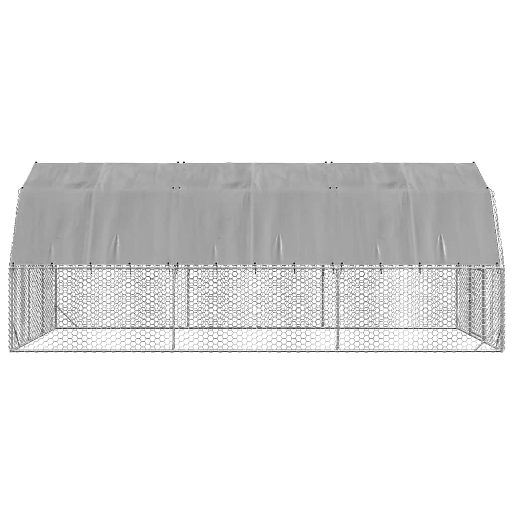 Hühnerstall mit Dach 2,5x6x2,25 m Verzinkter Stahl