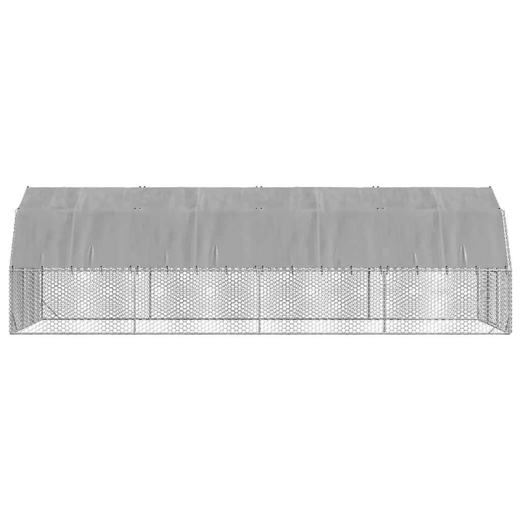 Hühnerstall mit Dach 2,5x8x2,25 m Verzinkter Stahl