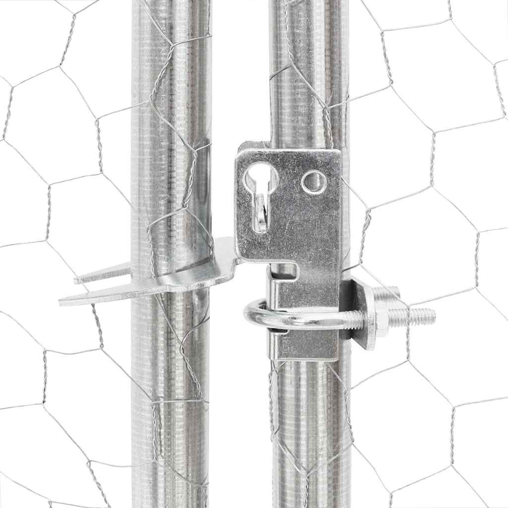 Hühnerstall mit Dach 2,5x8x2,25 m Verzinkter Stahl