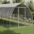 Hühnerstall mit Dach 2,5x10x2,25 m Verzinkter Stahl