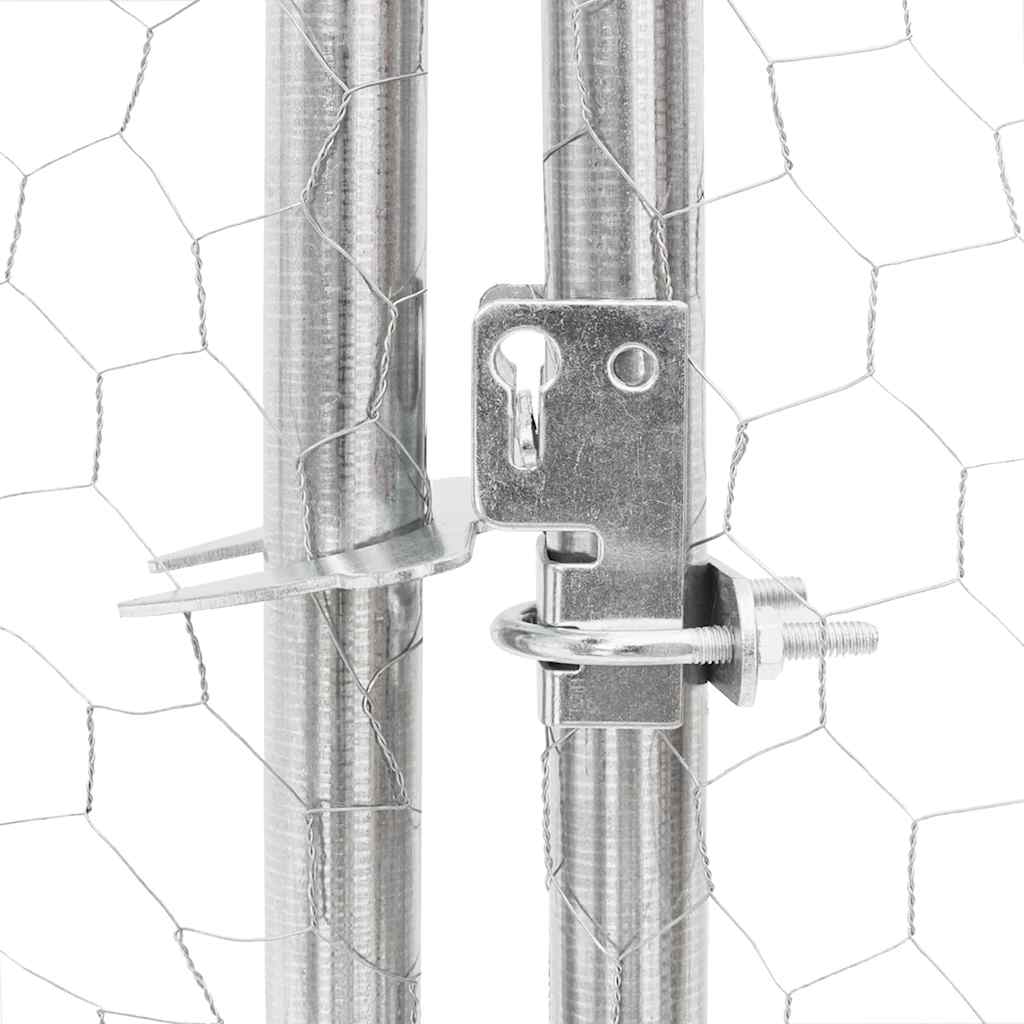 Hühnerstall mit Dach 2,5x10x2,25 m Verzinkter Stahl