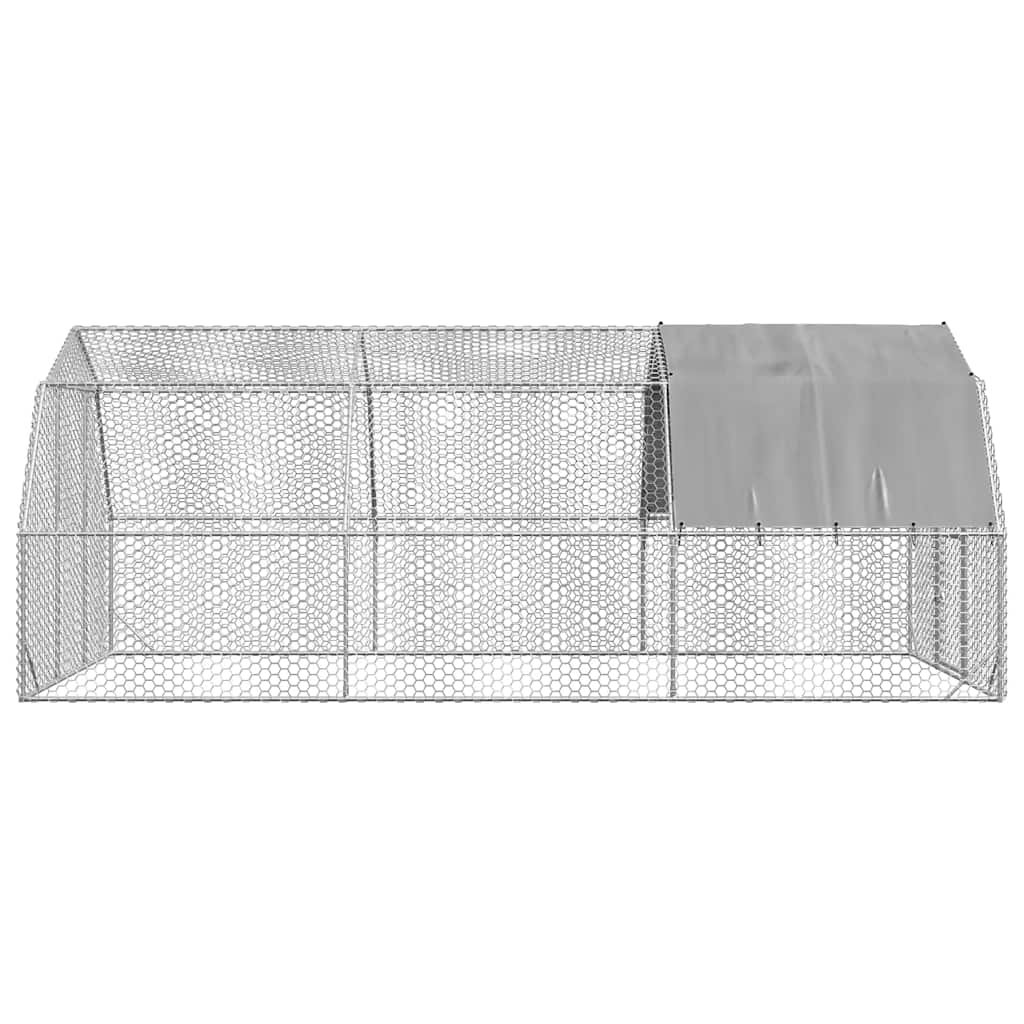 Hühnerstall mit Dach 2,5x6x2,25 m Verzinkter Stahl