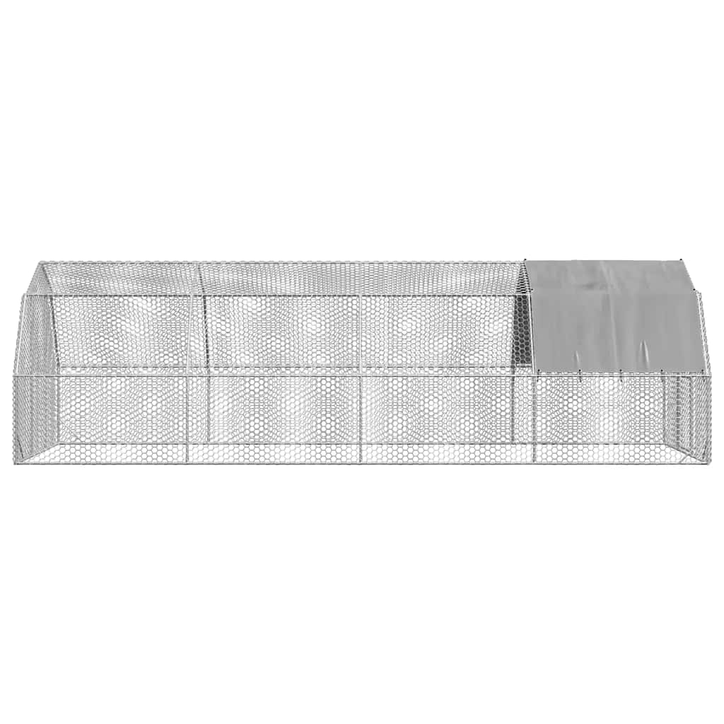 Hühnerstall mit Dach 2,5x8x2,25 m Verzinkter Stahl