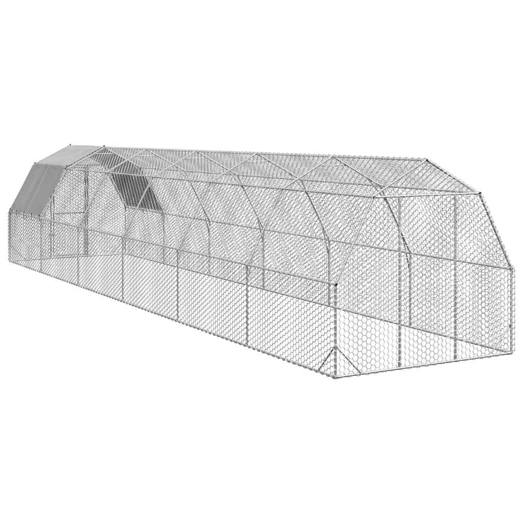 Hühnerstall mit Dach 2,5x12x2,25 m Verzinkter Stahl
